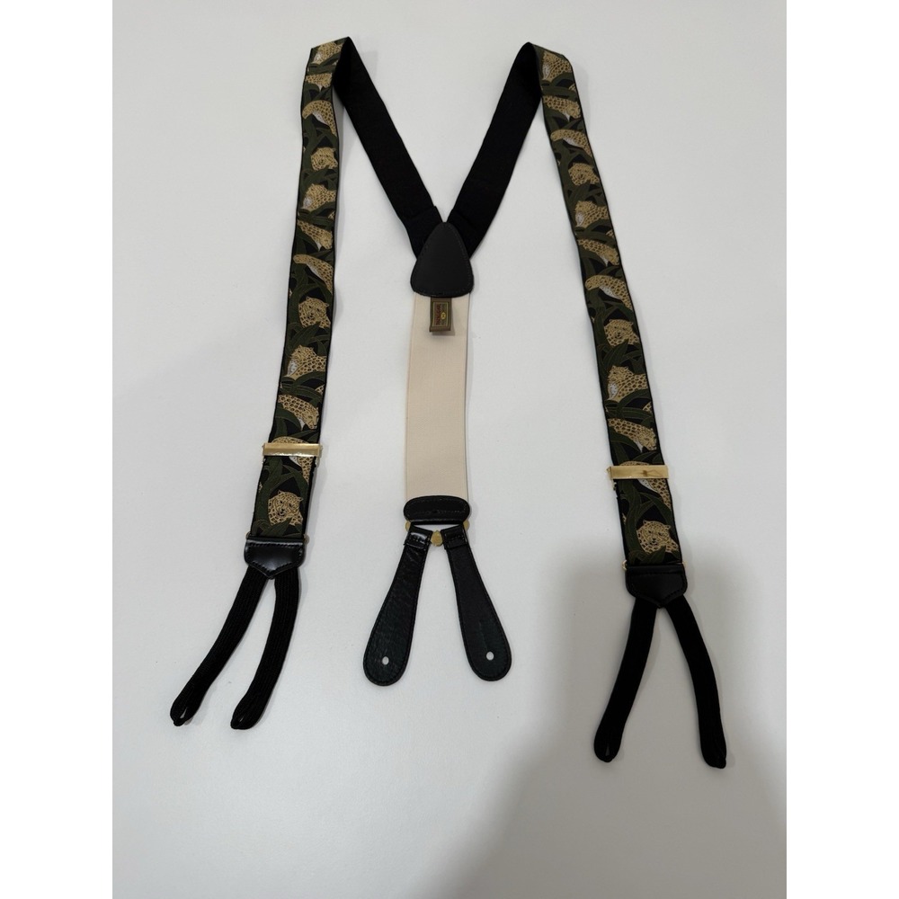 LTD Edition Vintage Trafalgar Braces Suspenders Leopard Cheetah